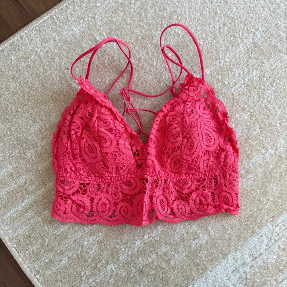 PINK Victoria's Secret Coral Lace Bralette